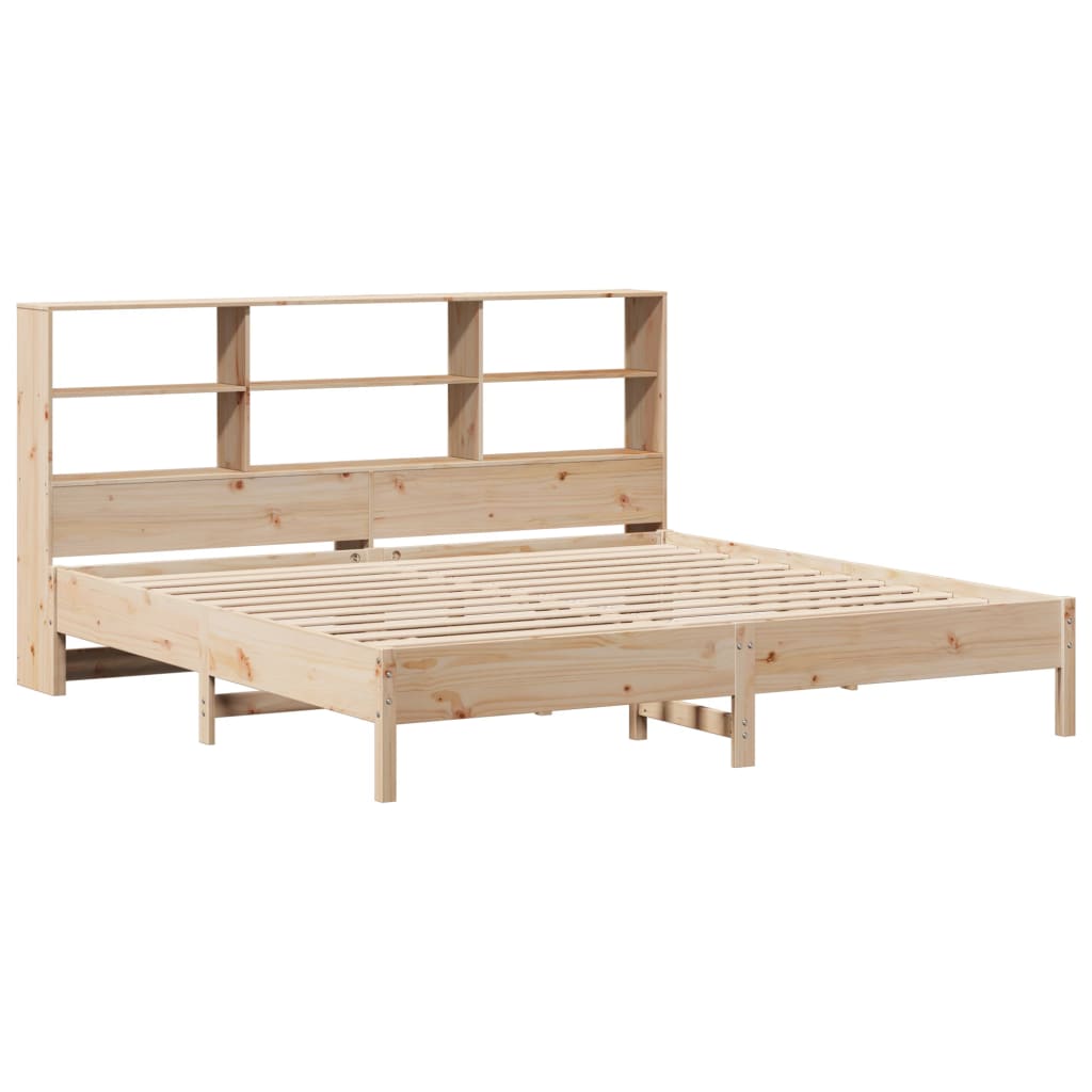 vidaXL Cama con estantería sin colchón madera maciza de pino 180x200cm