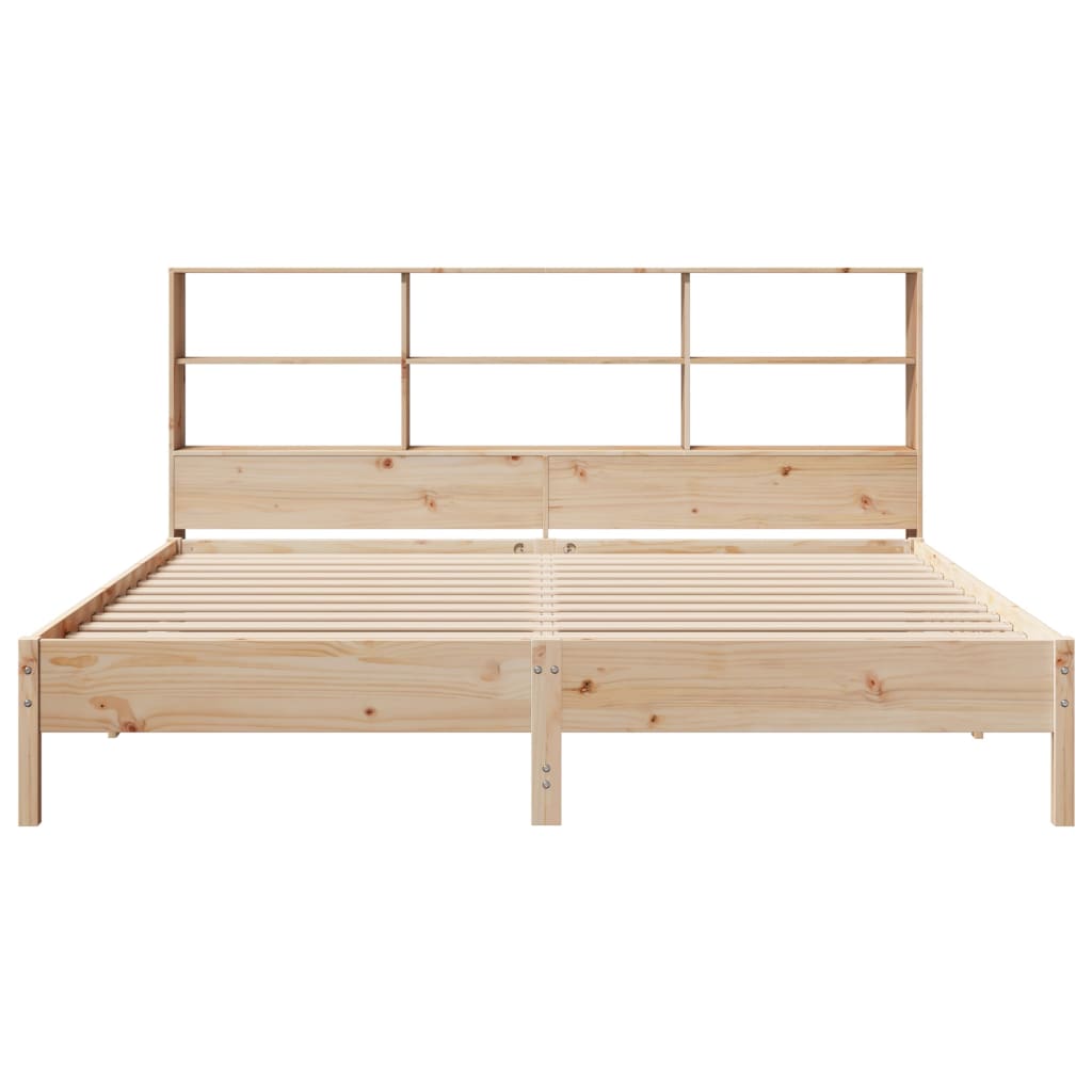 vidaXL Cama con estantería sin colchón madera maciza de pino 180x200cm