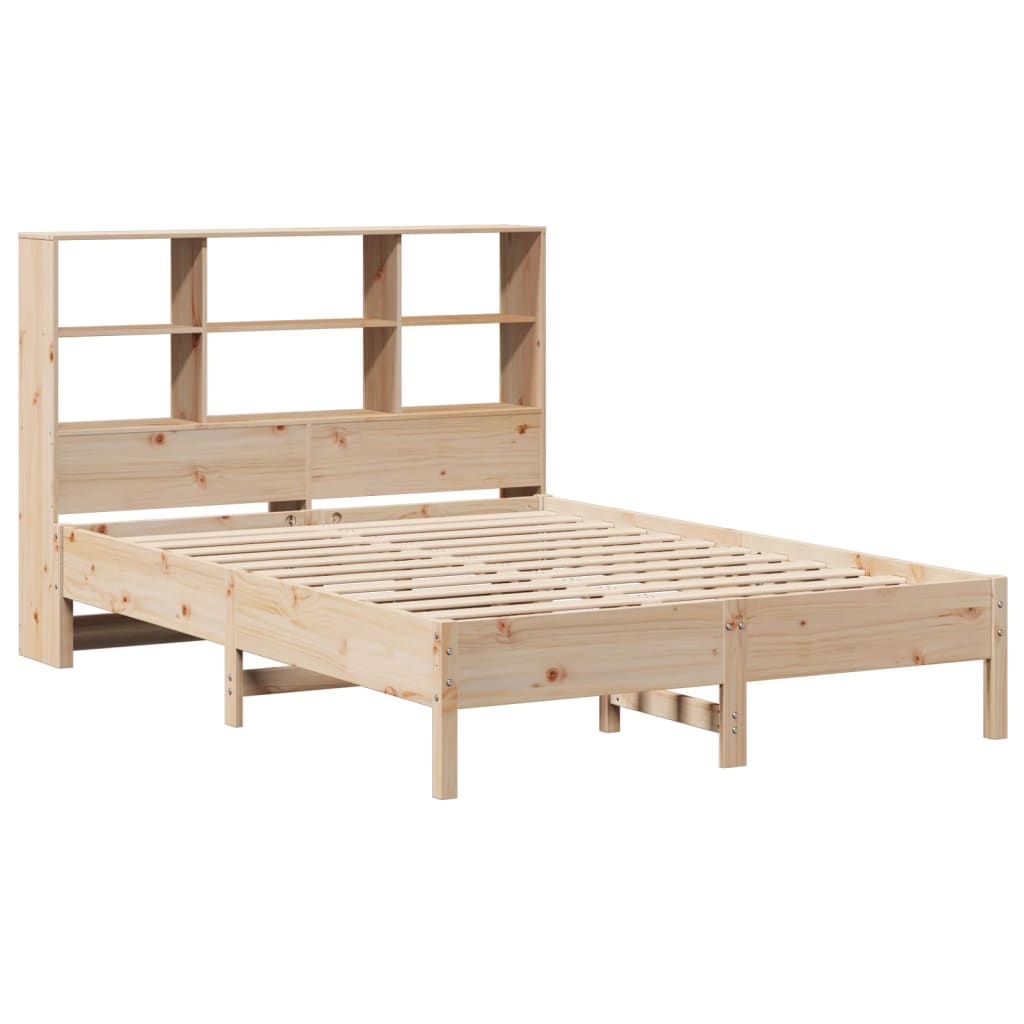 vidaXL Cama con estantería sin colchón madera maciza de pino 120x200cm