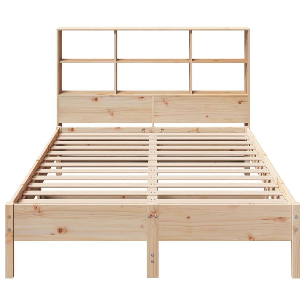 vidaXL Cama con estantería sin colchón madera maciza de pino 120x200cm