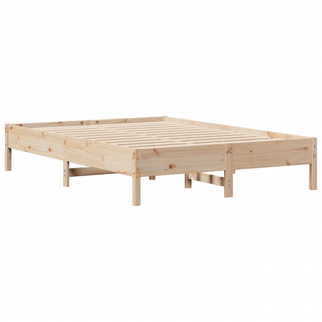 vidaXL Cama con estantería sin colchón madera maciza de pino 120x200cm