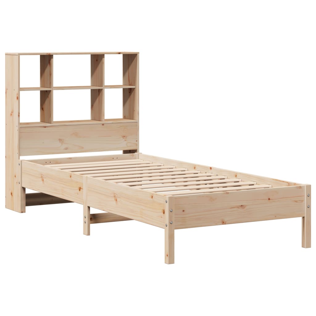 vidaXL Cama con estantería sin colchón madera maciza de pino 100x200cm