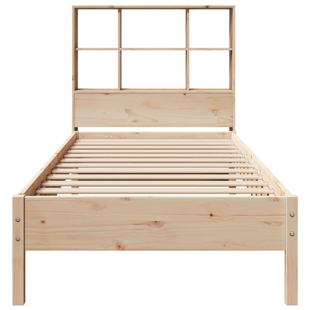 vidaXL Cama con estantería sin colchón madera maciza de pino 100x200cm