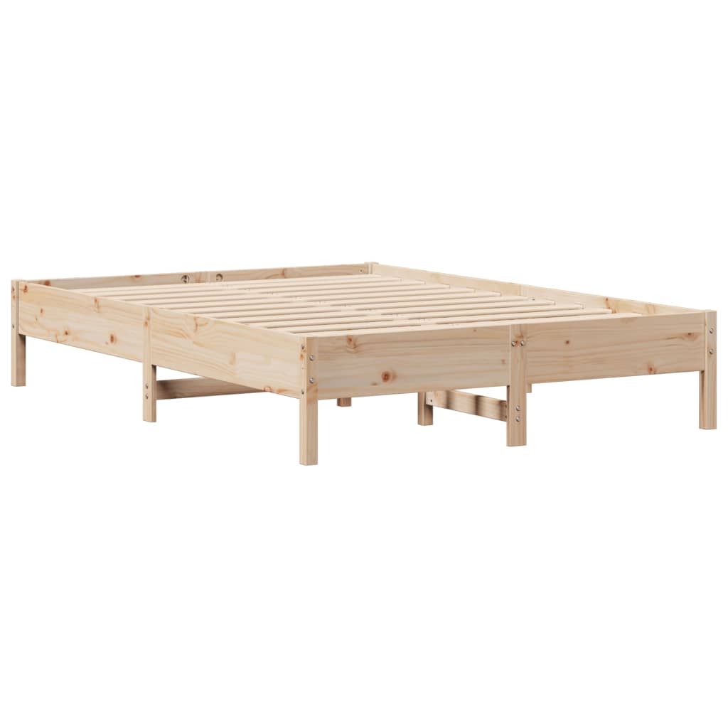 vidaXL Cama con estantería sin colchón madera maciza de pino 120x190cm