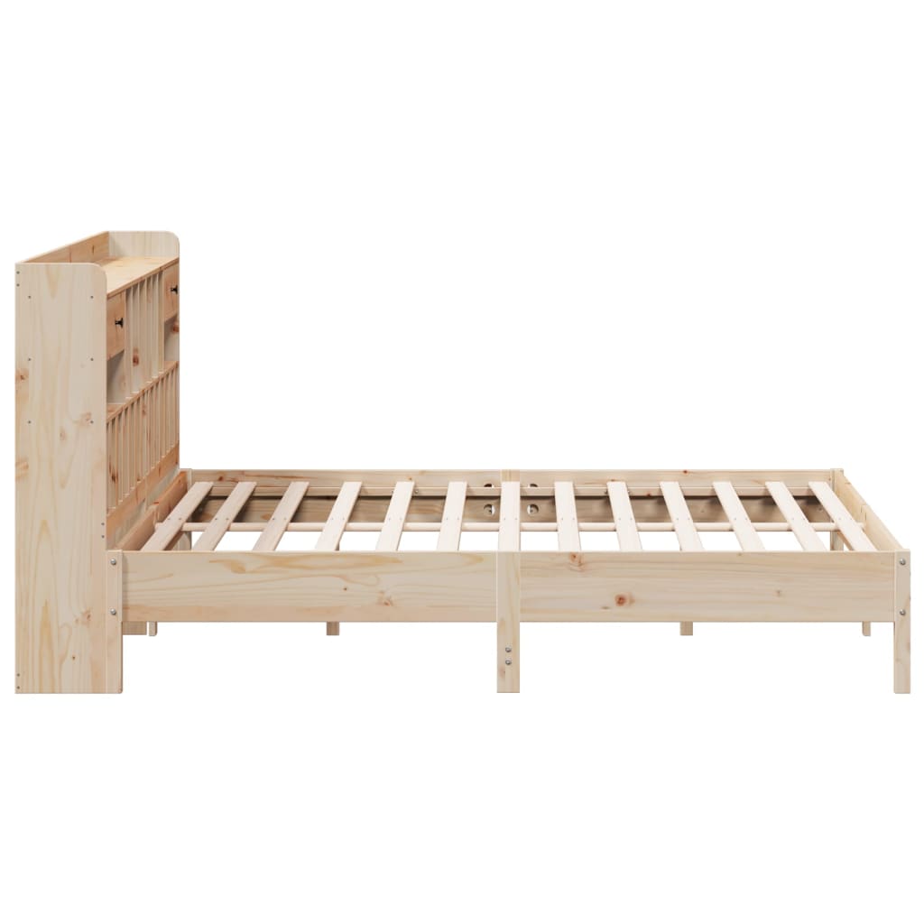 vidaXL Cama con estantería sin colchón madera maciza de pino 180x200cm