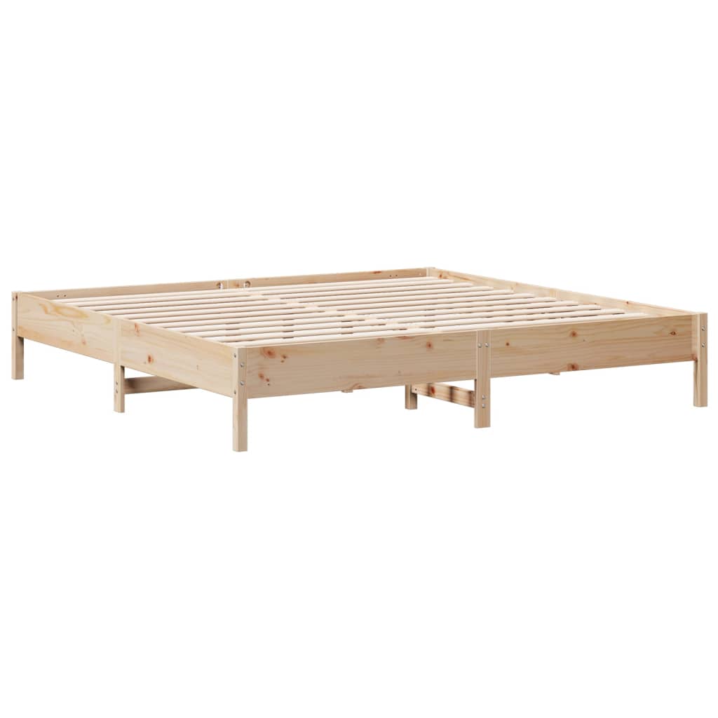 vidaXL Cama con estantería sin colchón madera maciza de pino 180x200cm