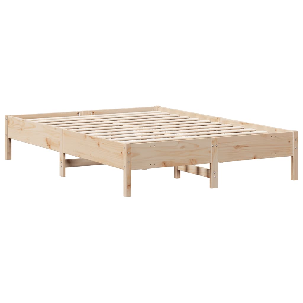 vidaXL Cama con estantería sin colchón madera maciza de pino 120x200cm