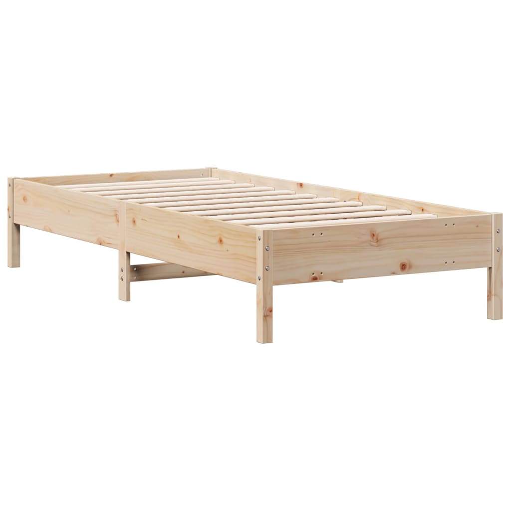 vidaXL Cama con estantería sin colchón madera maciza de pino 100x200cm