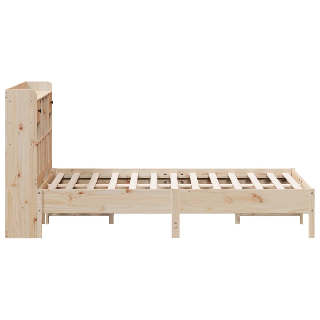 vidaXL Cama con estantería sin colchón madera maciza de pino 135x190cm