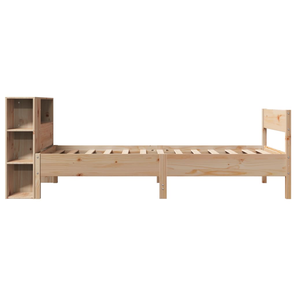 vidaXL Cama con estantería sin colchón madera maciza de pino 100x200cm