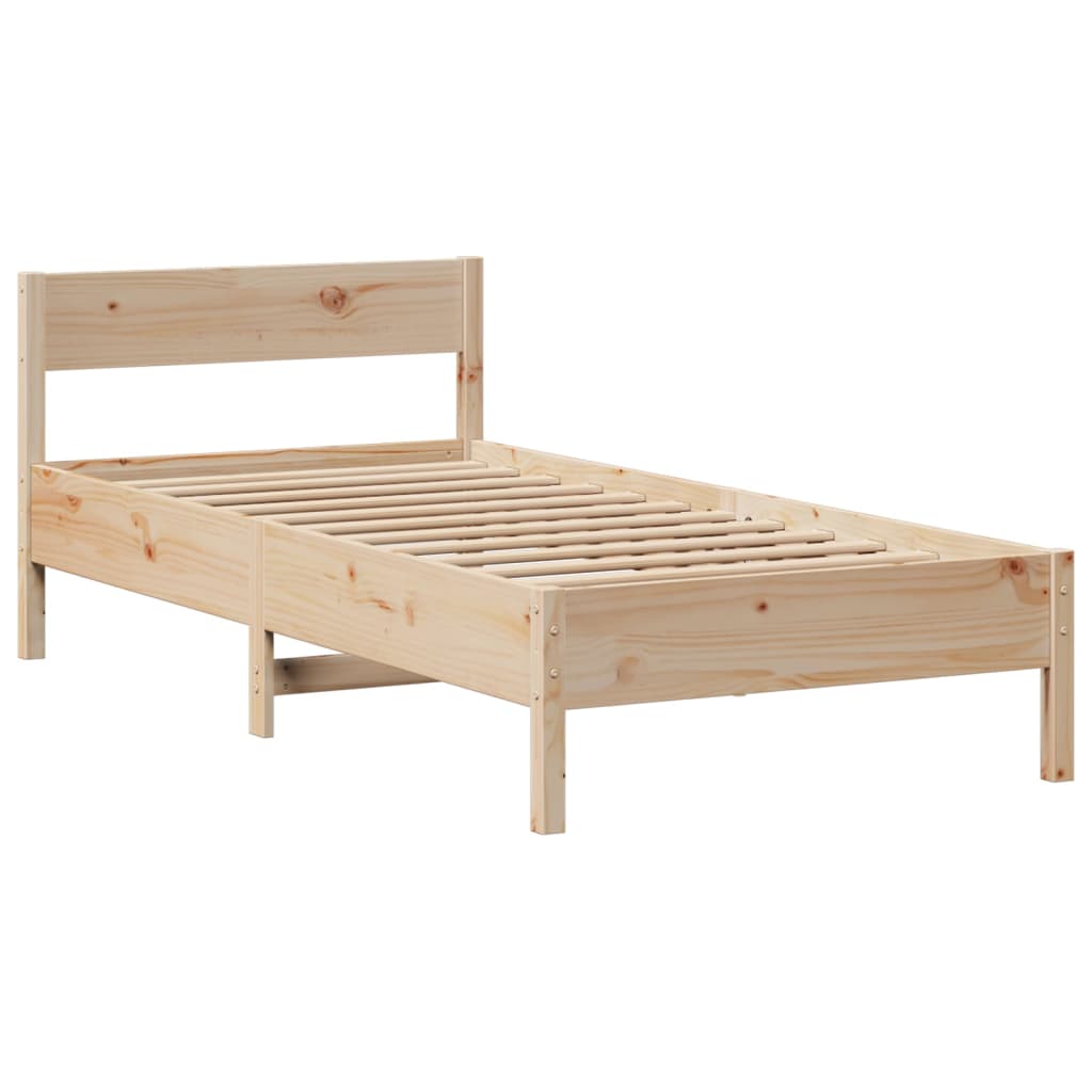 vidaXL Cama con estantería sin colchón madera maciza de pino 100x200cm