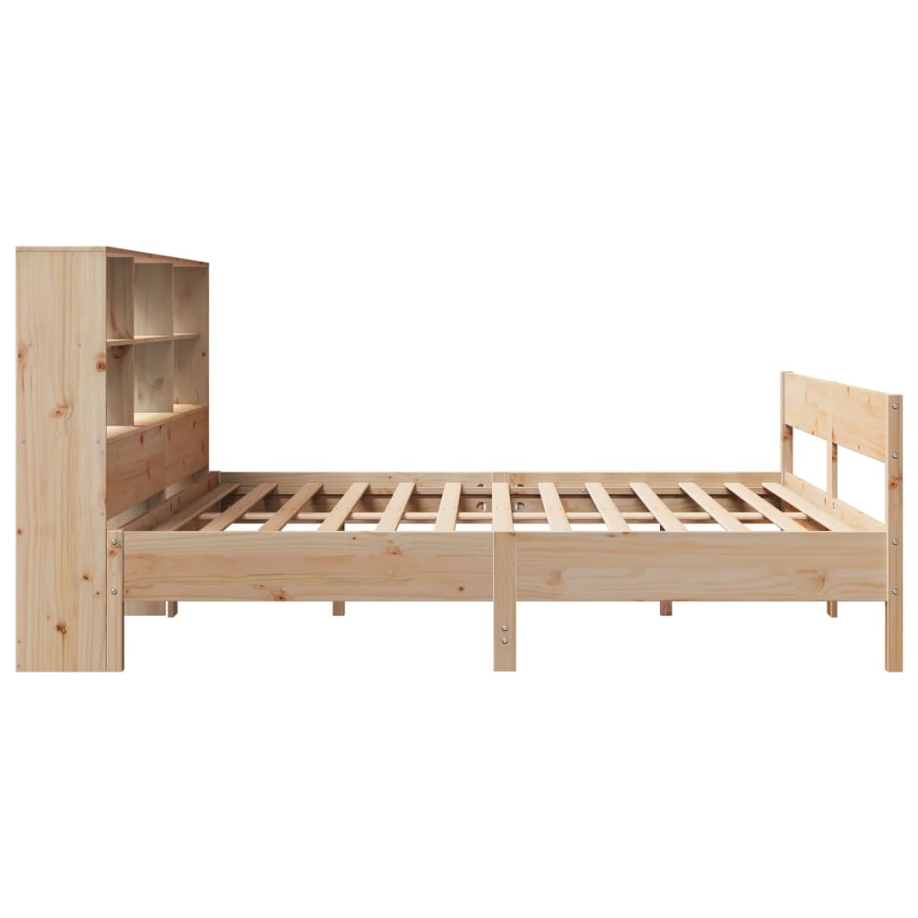 vidaXL Cama con estantería sin colchón madera maciza de pino 180x200cm