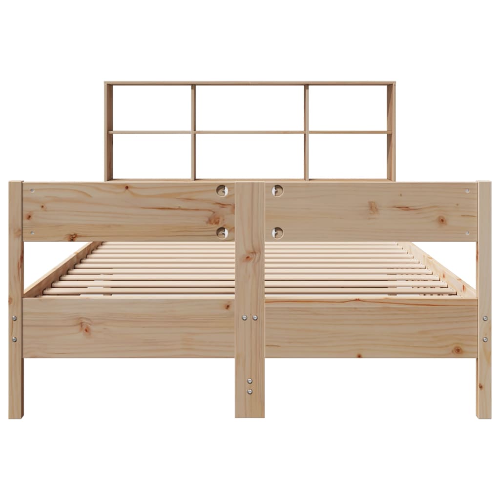 vidaXL Cama con estantería sin colchón madera maciza de pino 120x200cm