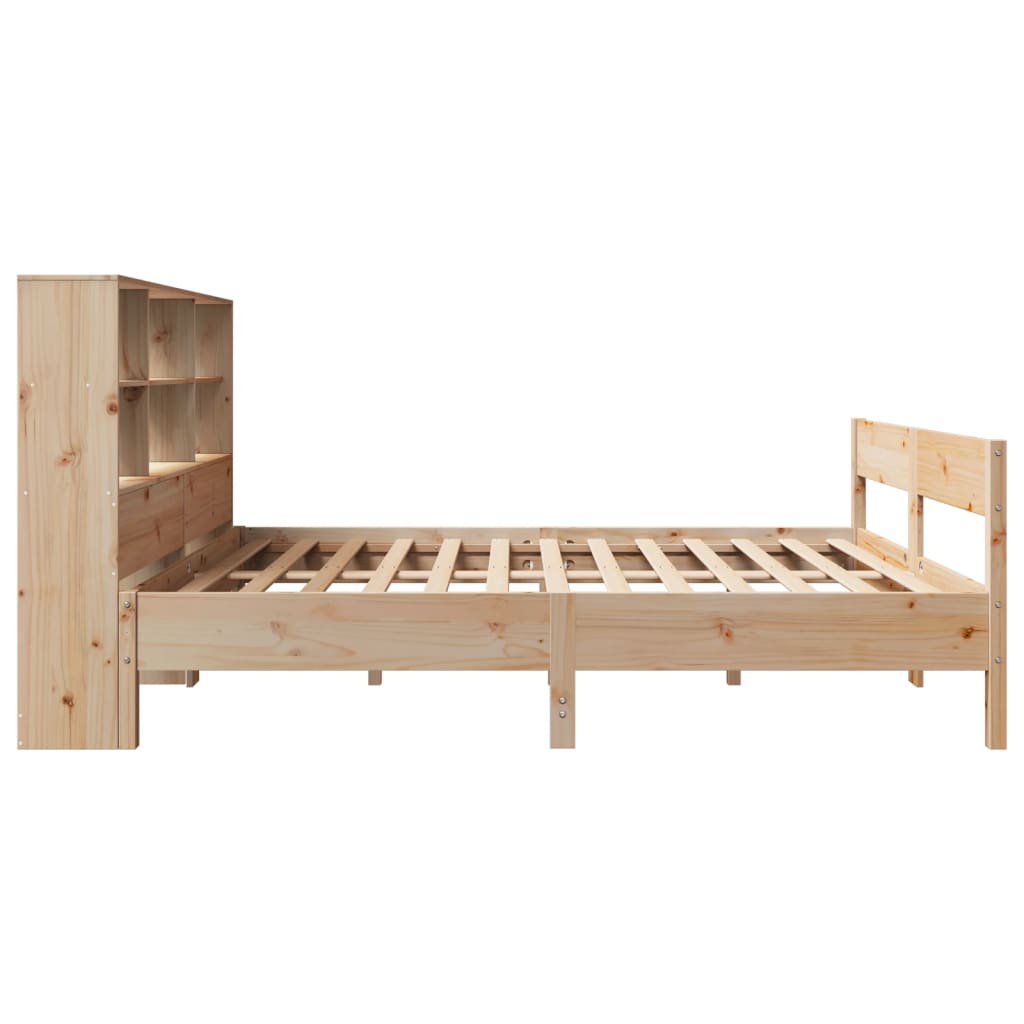 vidaXL Cama con estantería sin colchón madera maciza de pino 120x200cm