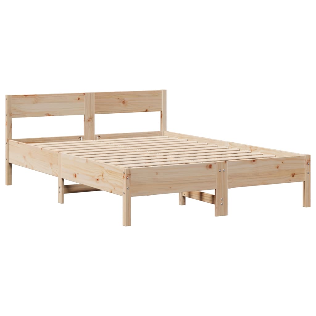 vidaXL Cama con estantería sin colchón madera maciza de pino 120x200cm