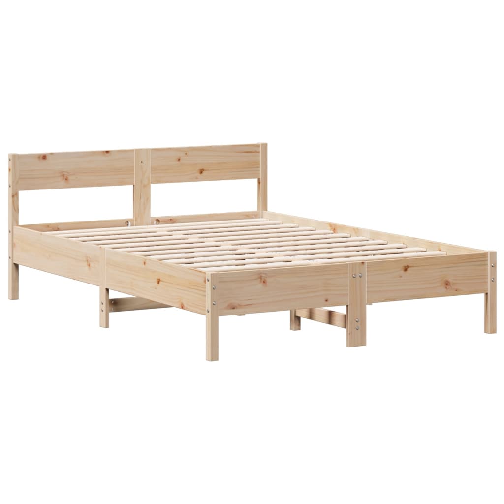 vidaXL Cama con estantería sin colchón madera maciza de pino 120x200cm