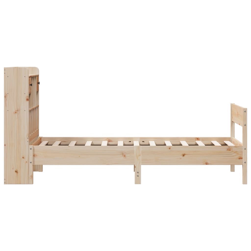 vidaXL Cama con estantería sin colchón madera maciza de pino 100x200cm