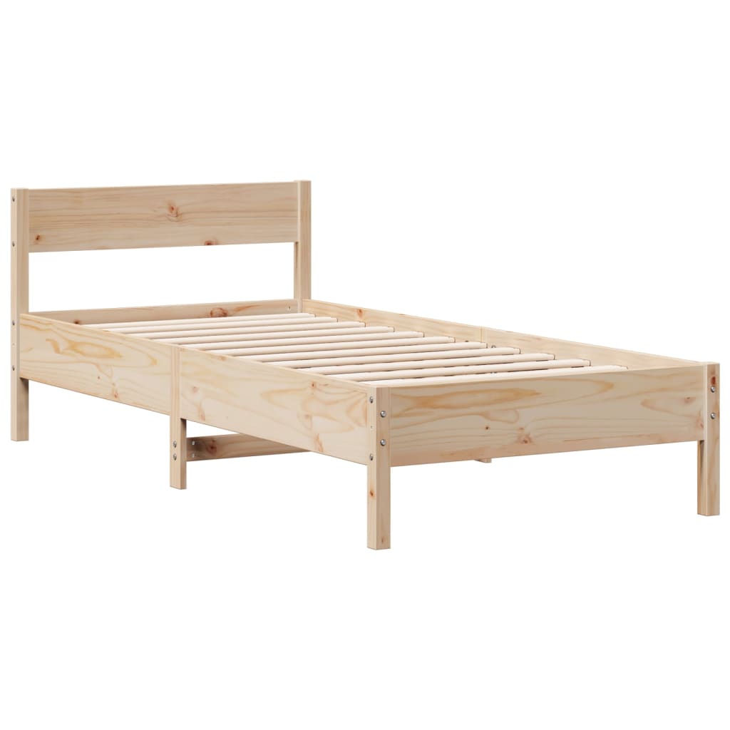 vidaXL Cama con estantería sin colchón madera maciza de pino 100x200cm