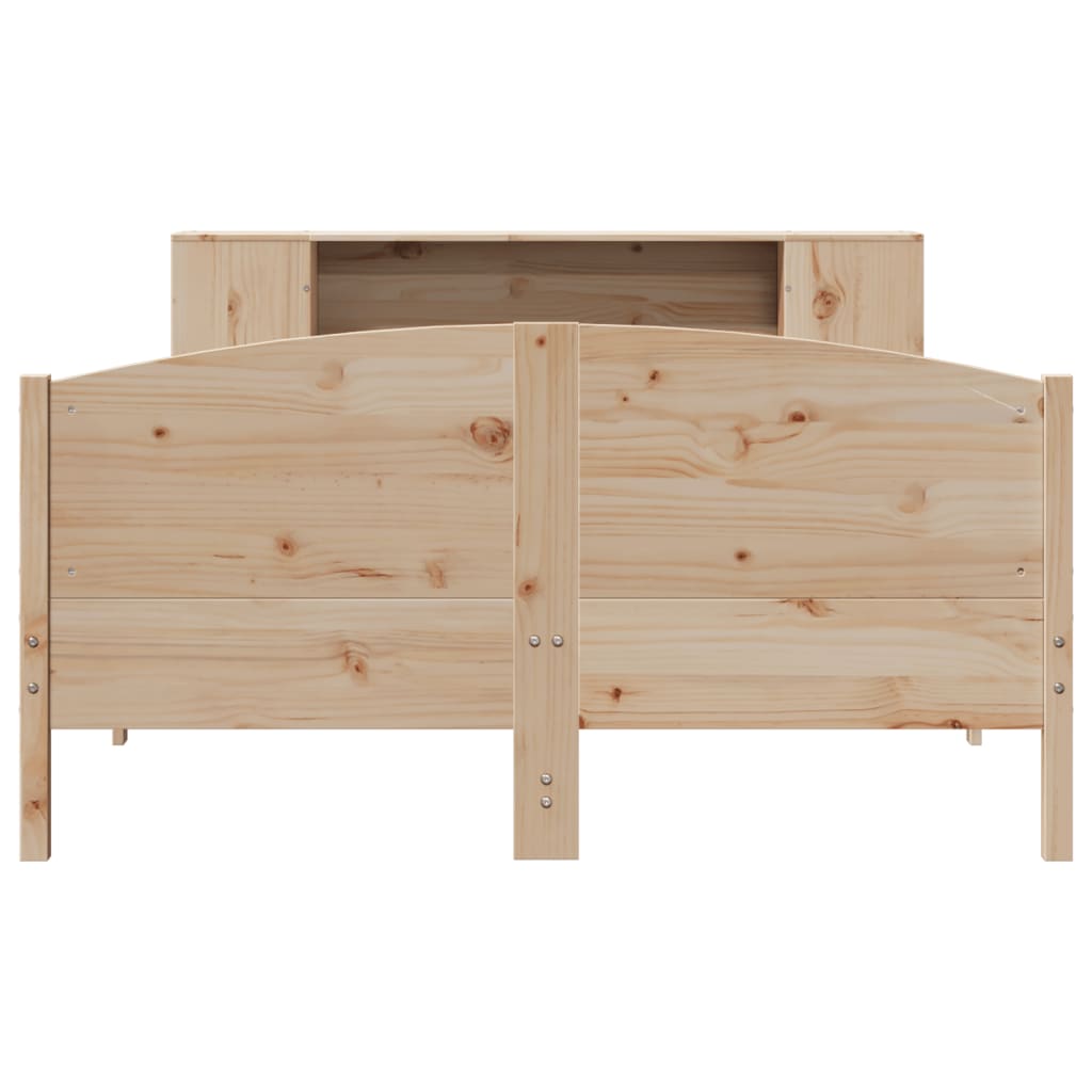 vidaXL Cama con estantería sin colchón madera maciza de pino 140x190cm