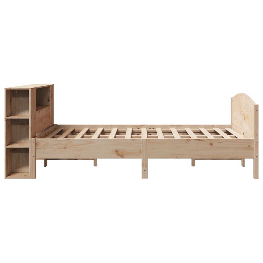 vidaXL Cama con estantería sin colchón madera maciza de pino 140x190cm