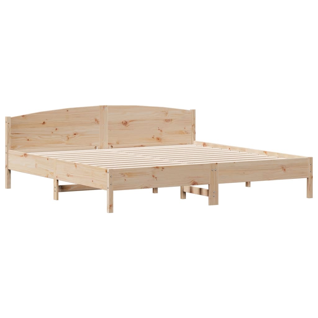 vidaXL Cama con estantería sin colchón madera maciza de pino 180x200cm