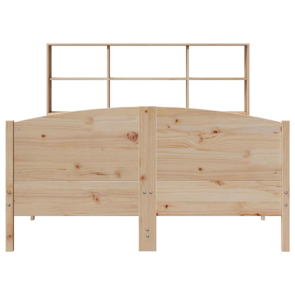 vidaXL Cama con estantería sin colchón madera maciza de pino 140x190cm