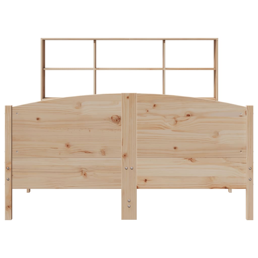 vidaXL Cama con estantería sin colchón madera maciza de pino 135x190cm