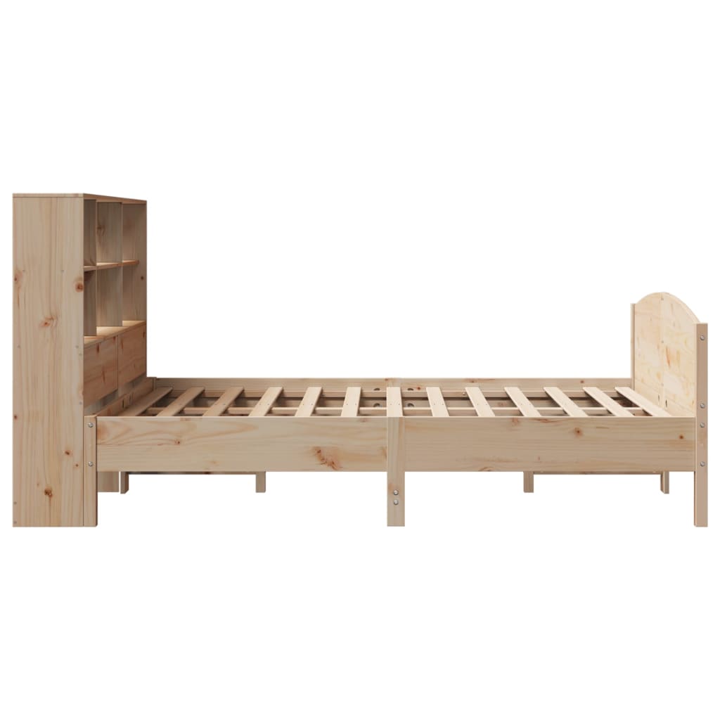 vidaXL Cama con estantería sin colchón madera maciza de pino 135x190cm