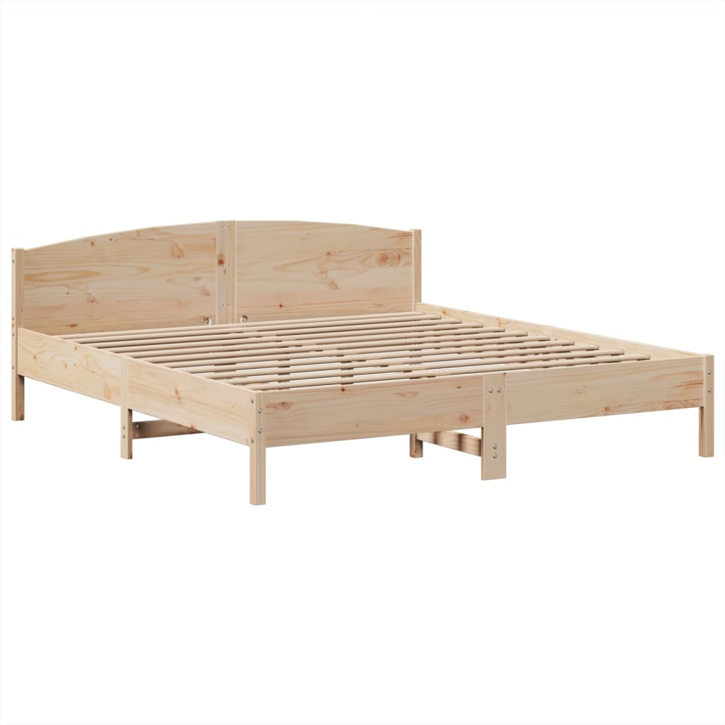 vidaXL Cama con estantería sin colchón madera maciza de pino 180x200cm