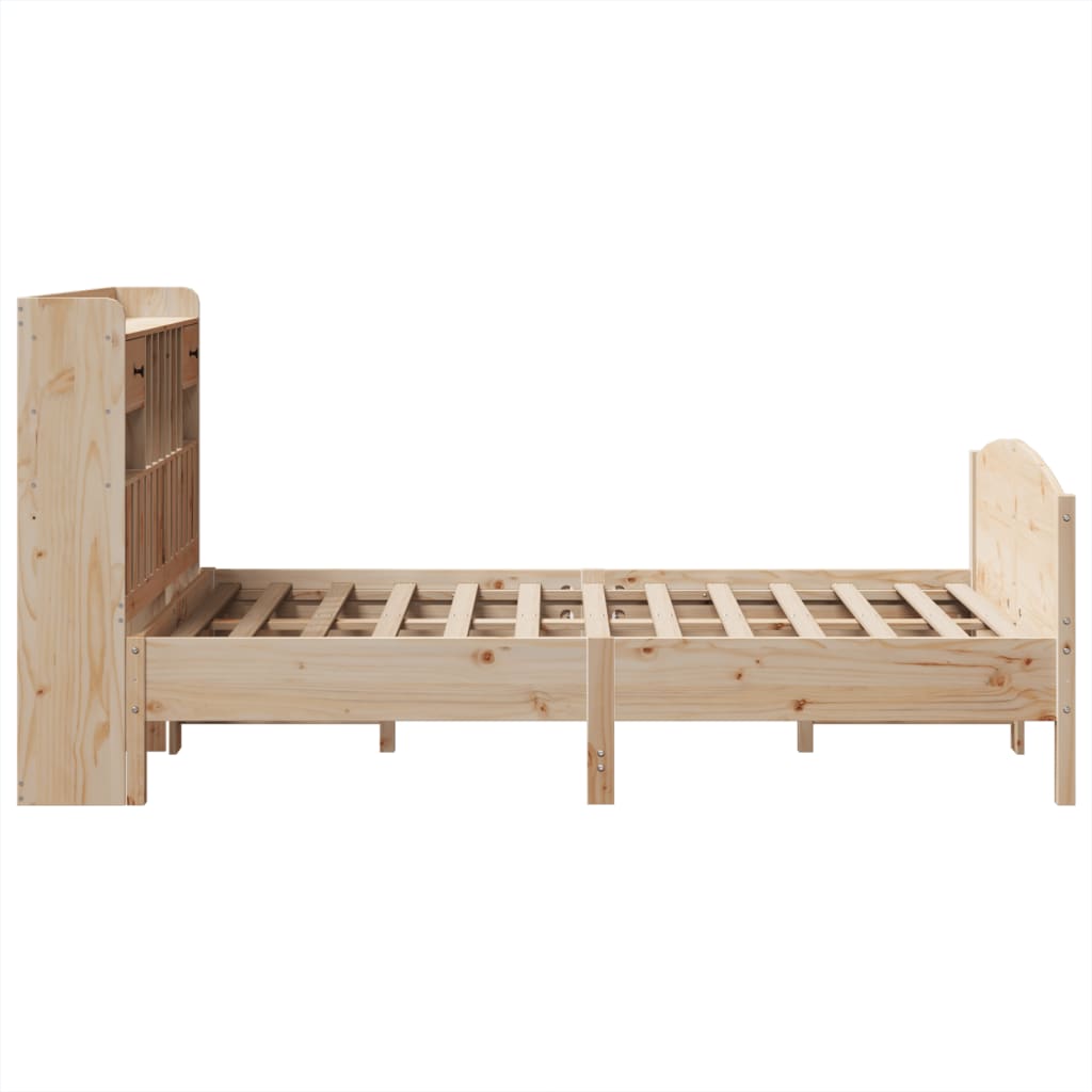 vidaXL Cama con estantería sin colchón madera maciza de pino 120x200cm