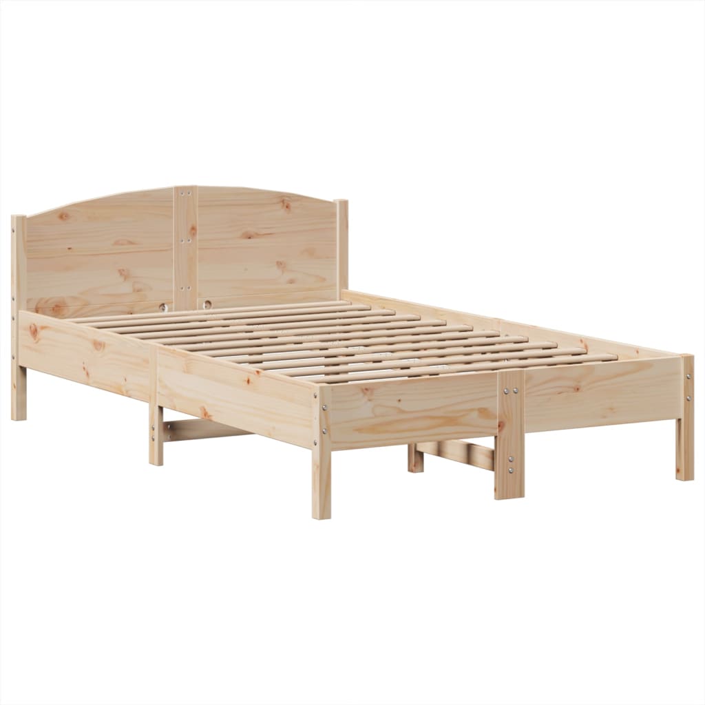 vidaXL Cama con estantería sin colchón madera maciza de pino 120x200cm