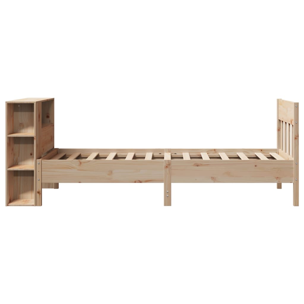 vidaXL Cama con estantería sin colchón madera maciza de pino 100x200cm