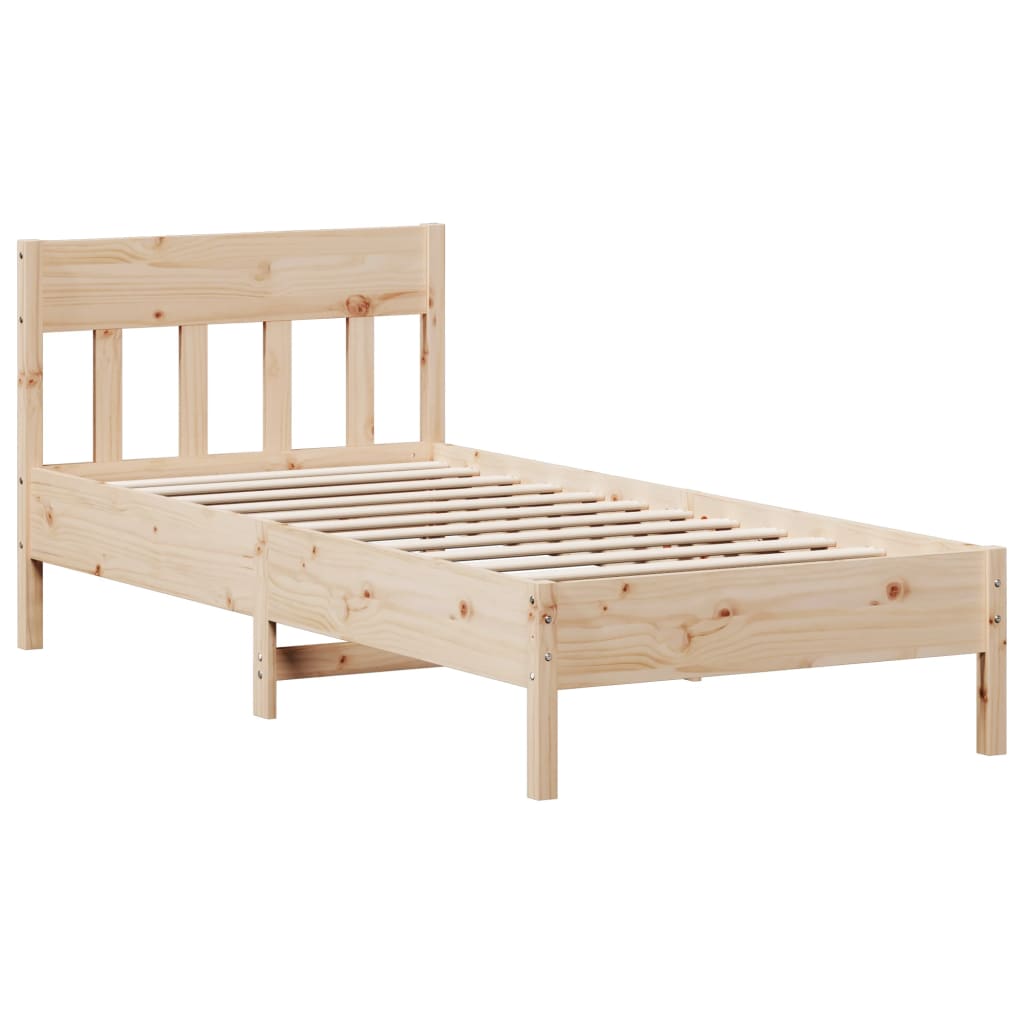 vidaXL Cama con estantería sin colchón madera maciza de pino 100x200cm