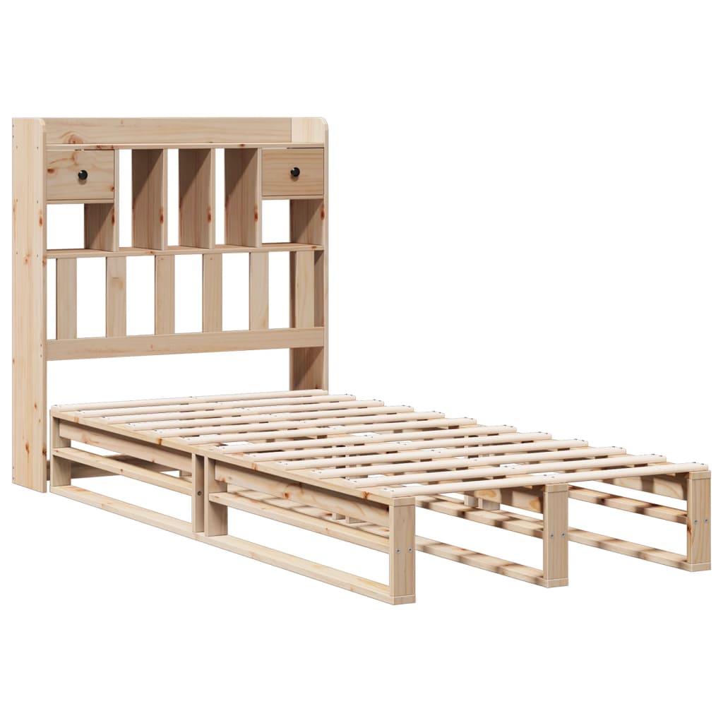 vidaXL Cama con estantería sin colchón madera maciza de pino 100x200cm