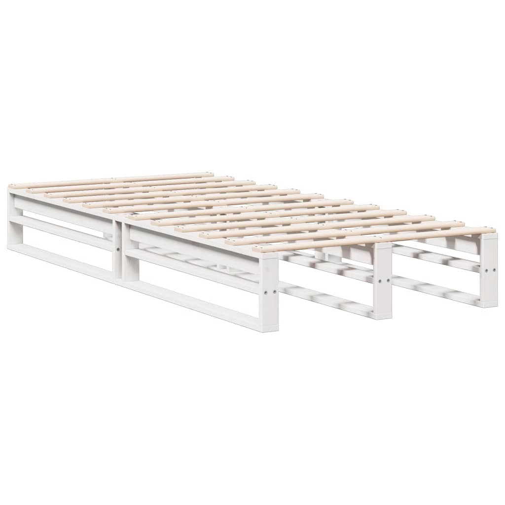 vidaXL Cama con estantería sin colchón madera maciza blanca 100x200 cm