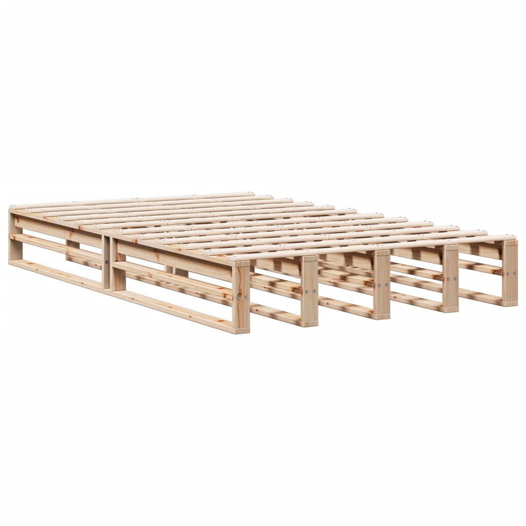 vidaXL Cama con estantería sin colchón madera maciza de pino 120x200cm