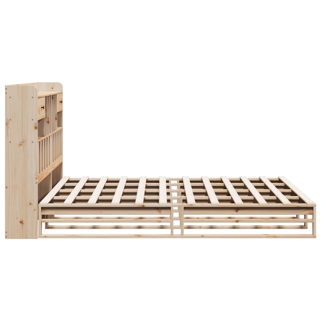 vidaXL Cama con estantería sin colchón madera maciza de pino 200x200cm