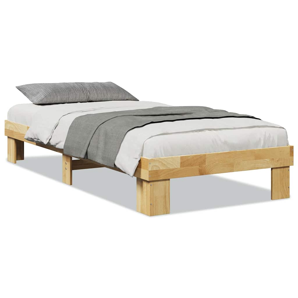 vidaXL Estructura de cama sin colchón 90x200 cm madera maciza roble