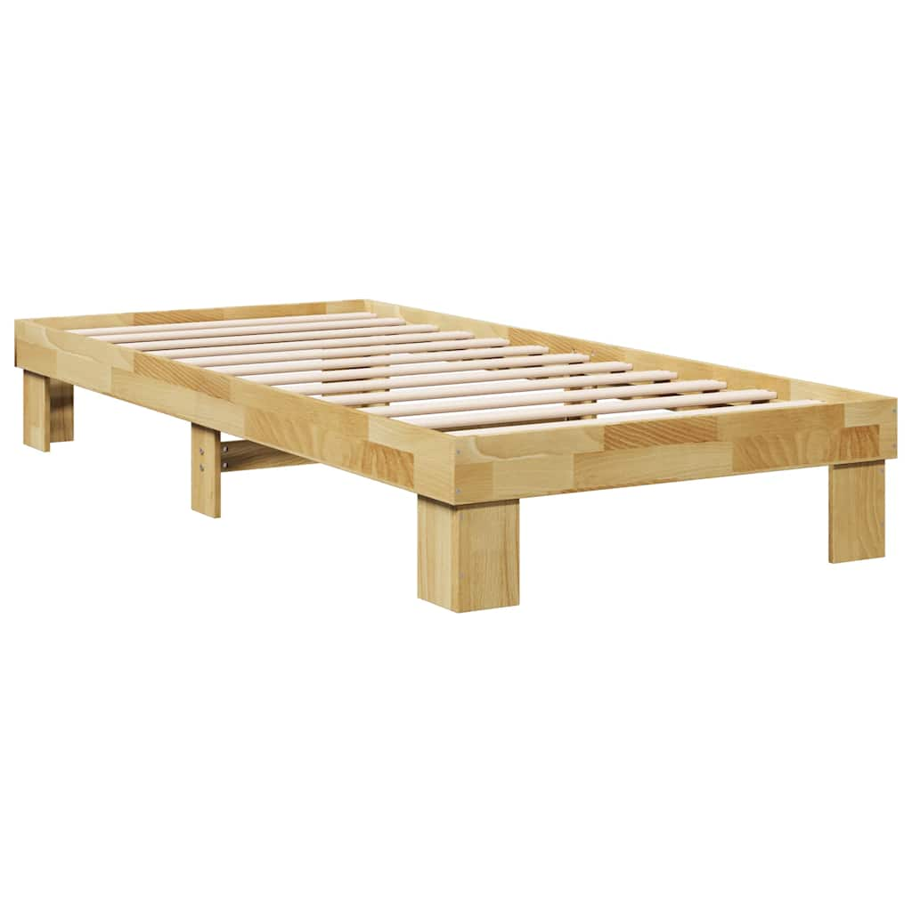 vidaXL Estructura de cama sin colchón 90x200 cm madera maciza roble