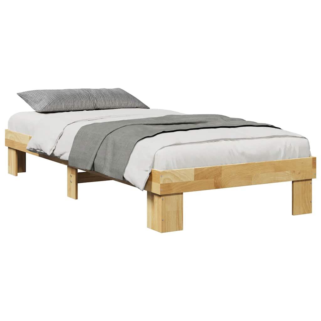 vidaXL Estructura de cama sin colchón 90x200 cm madera maciza roble