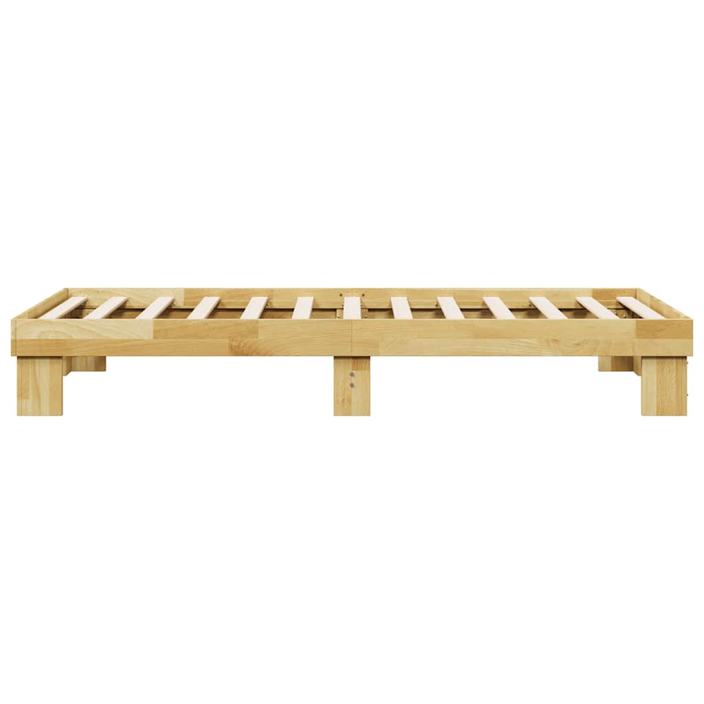 vidaXL Estructura de cama sin colchón 90x200 cm madera maciza roble