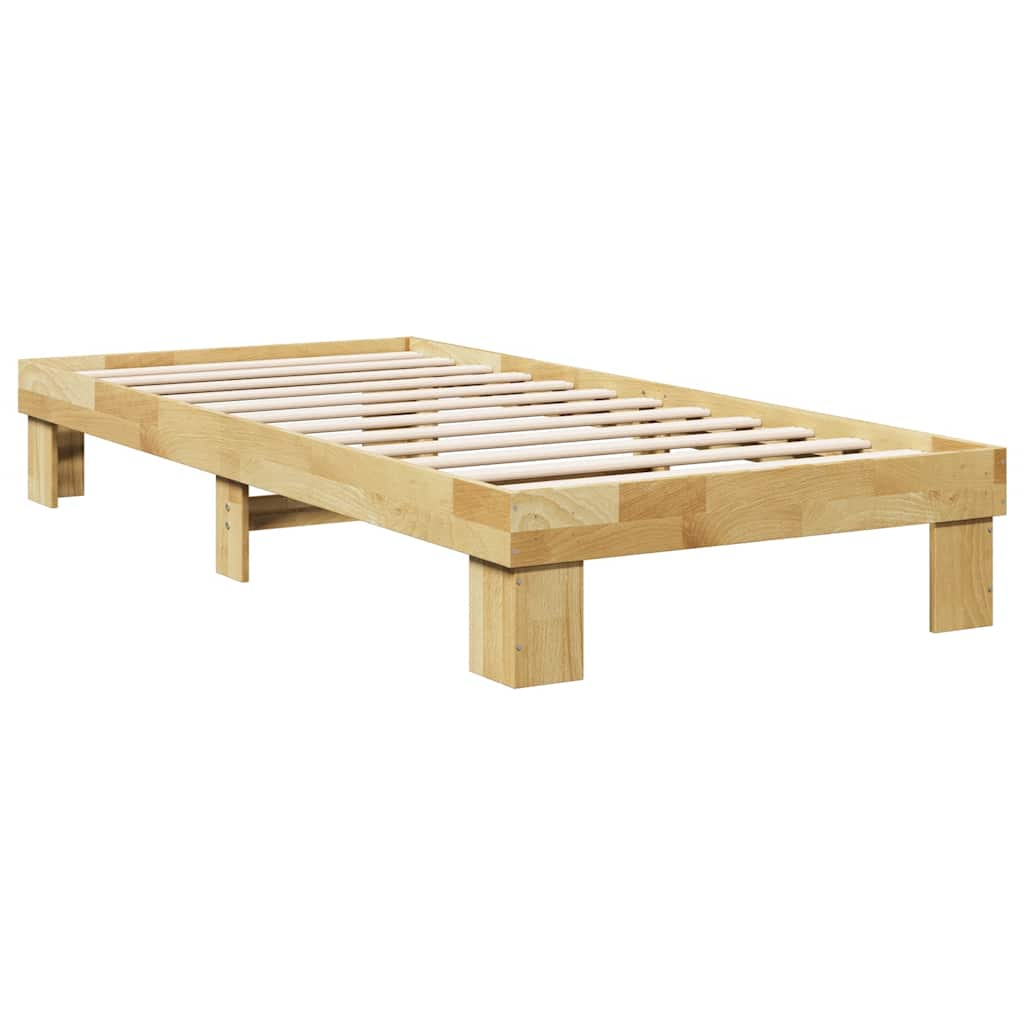 vidaXL Estructura de cama sin colchón 90x200 cm madera maciza roble