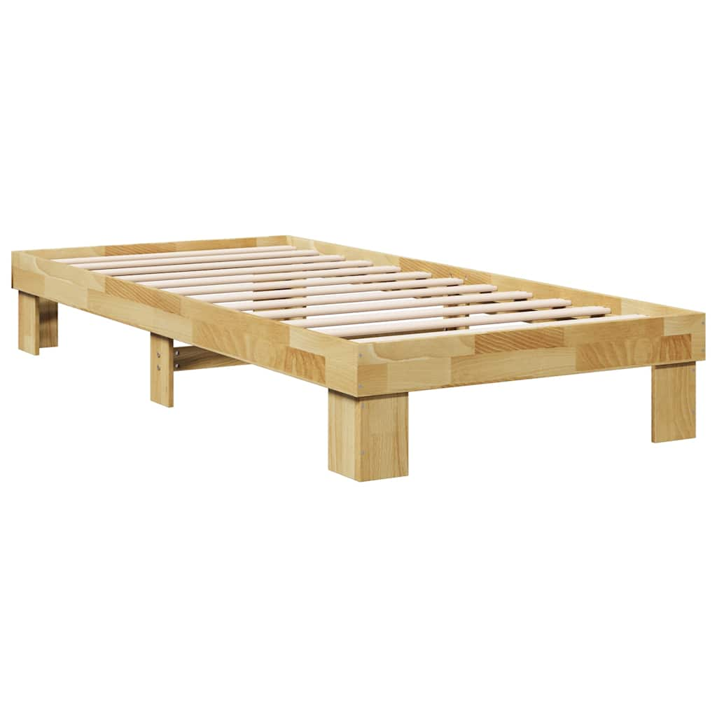 vidaXL Estructura de cama sin colchón 100x200 cm madera maciza roble