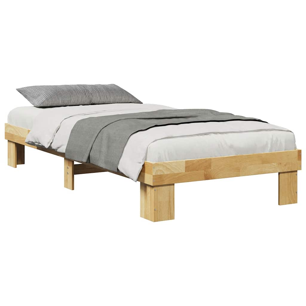 vidaXL Estructura de cama sin colchón 100x200 cm madera maciza roble