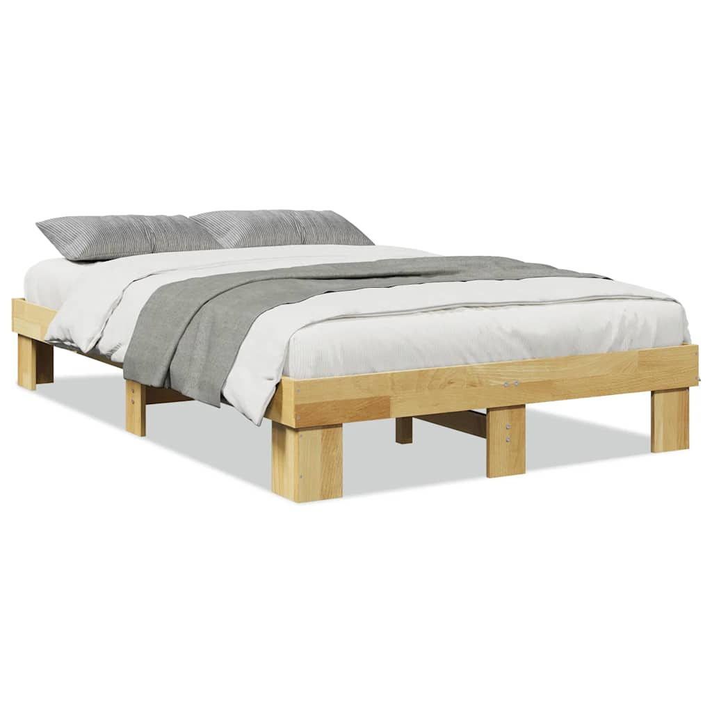 vidaXL Estructura de cama sin colchón 120x200 cm madera maciza roble