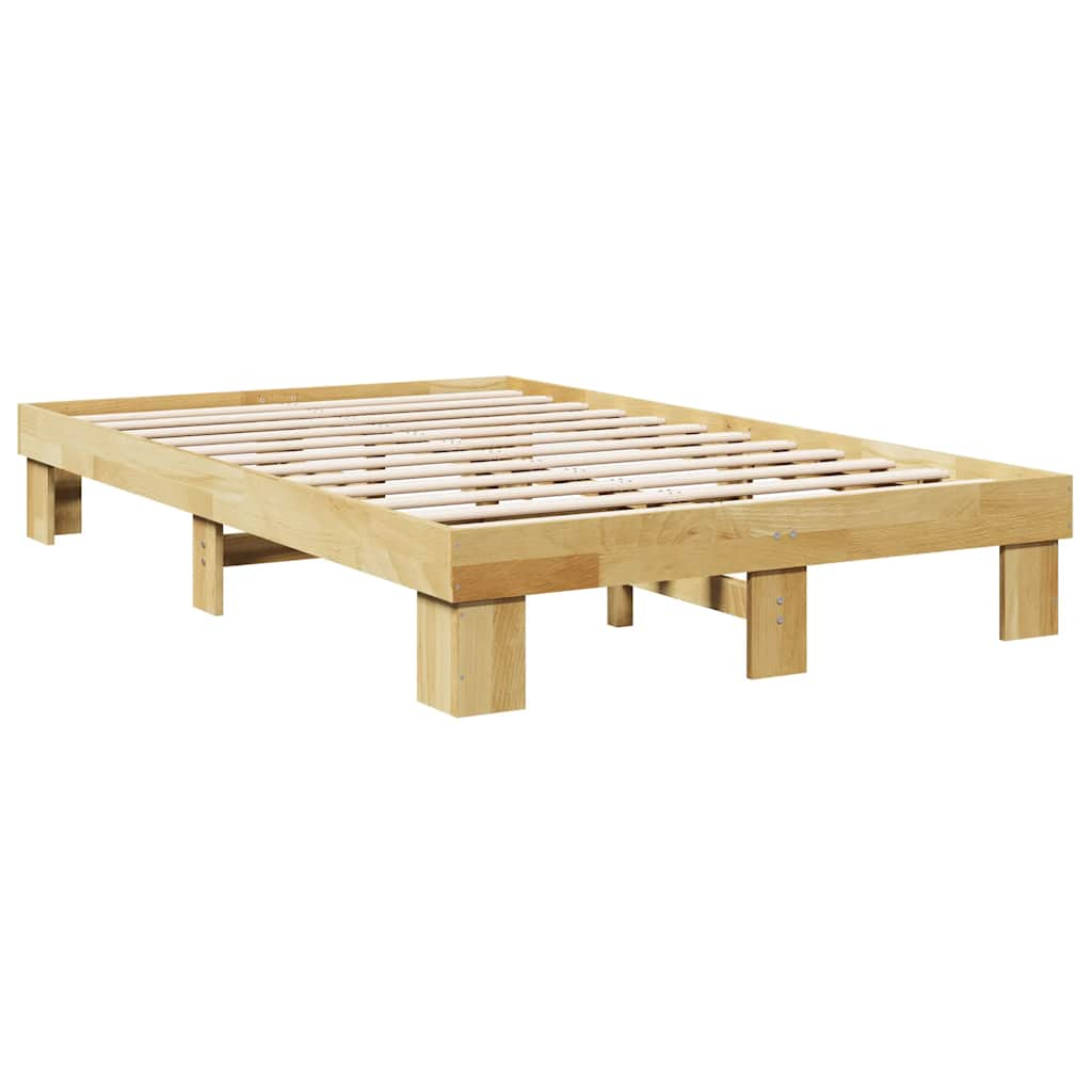 vidaXL Estructura de cama sin colchón 120x200 cm madera maciza roble