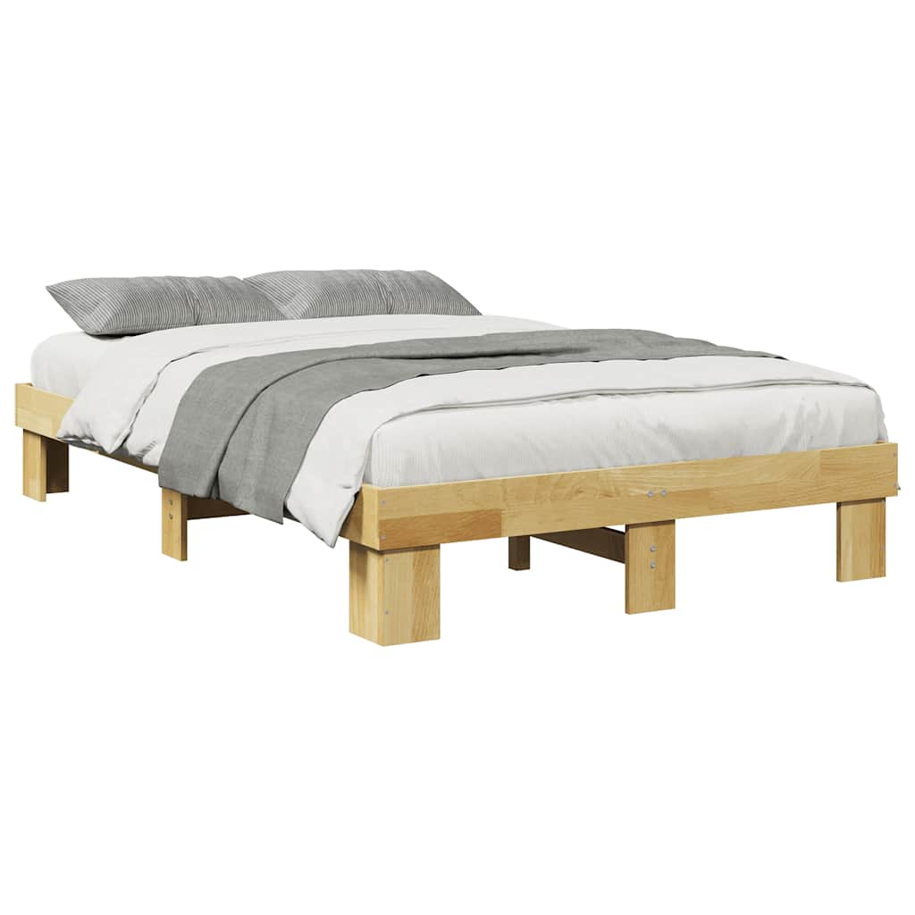 vidaXL Estructura de cama sin colchón 120x200 cm madera maciza roble