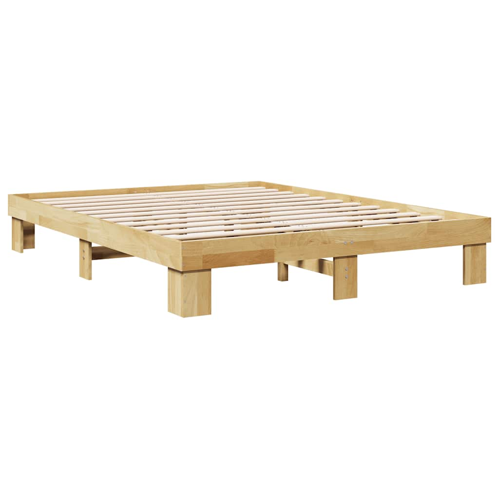 vidaXL Estructura de cama sin colchón 140x200 cm madera maciza roble