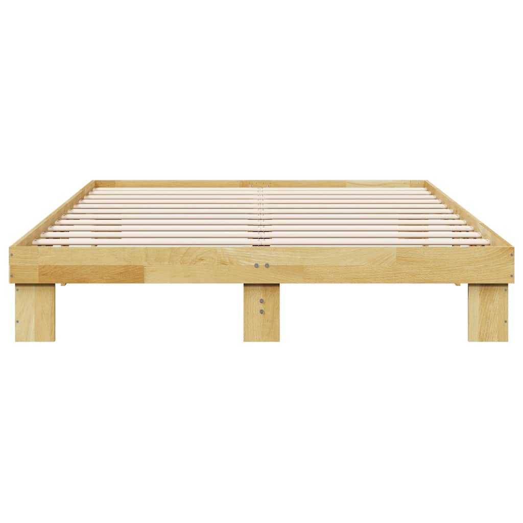 vidaXL Estructura de cama sin colchón 140x200 cm madera maciza roble