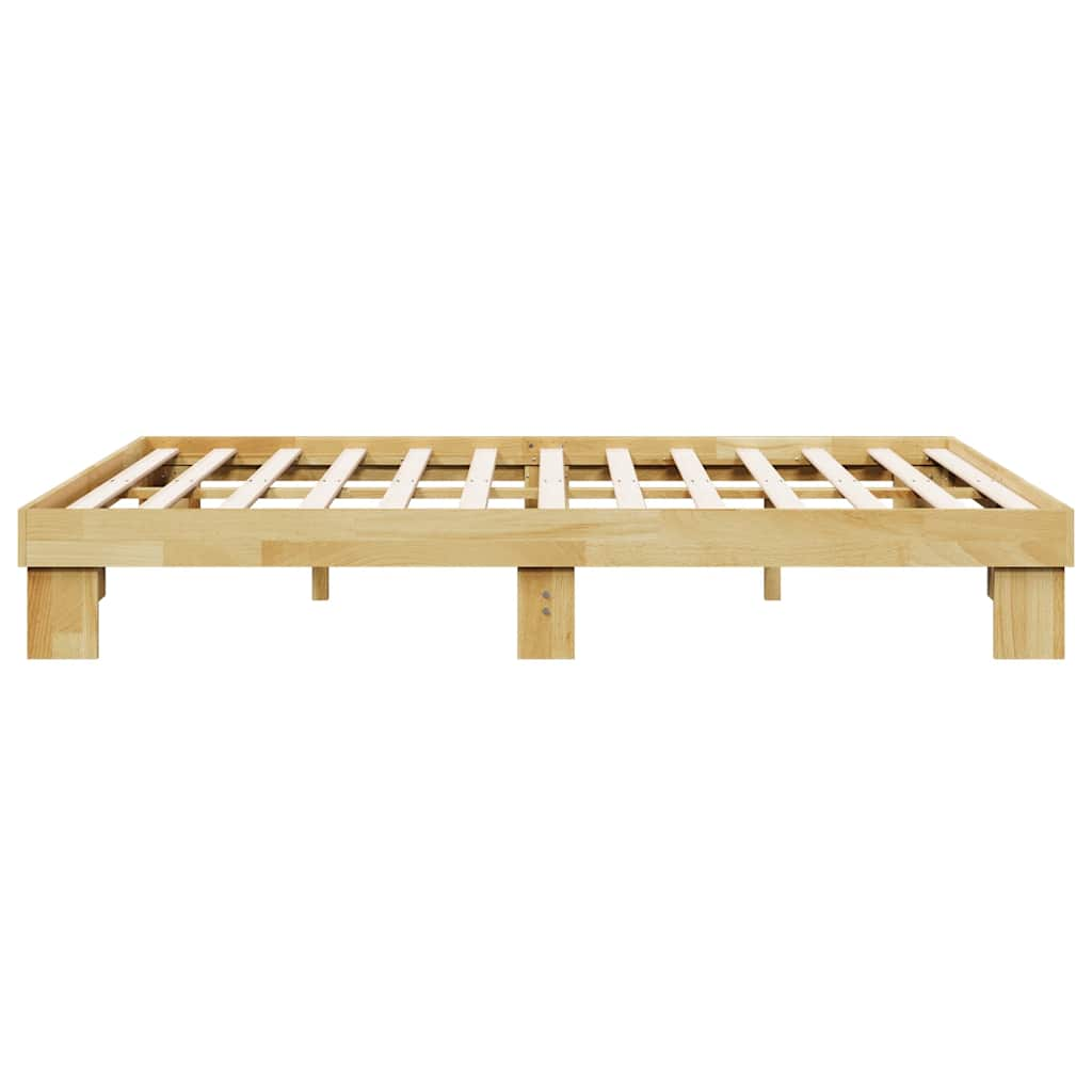 vidaXL Estructura de cama sin colchón 140x200 cm madera maciza roble